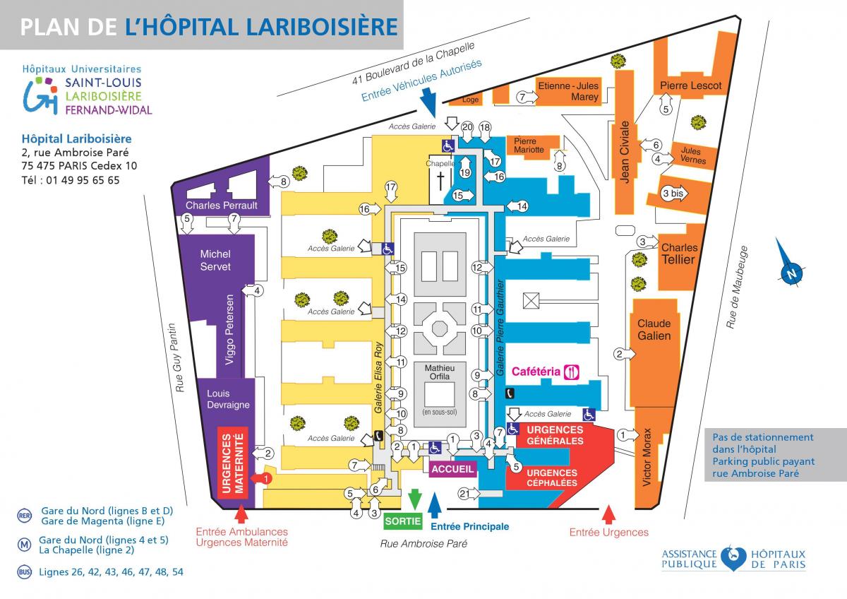 Bản đồ của Lariboisiere bệnh viện
