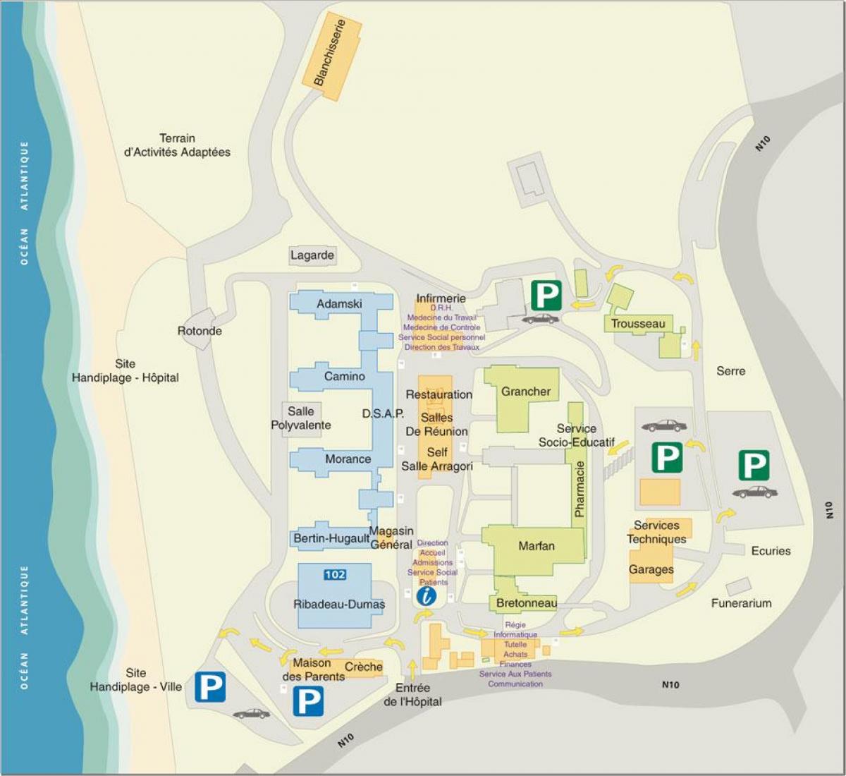 Bản đồ của Marin de Bayonne bệnh viện
