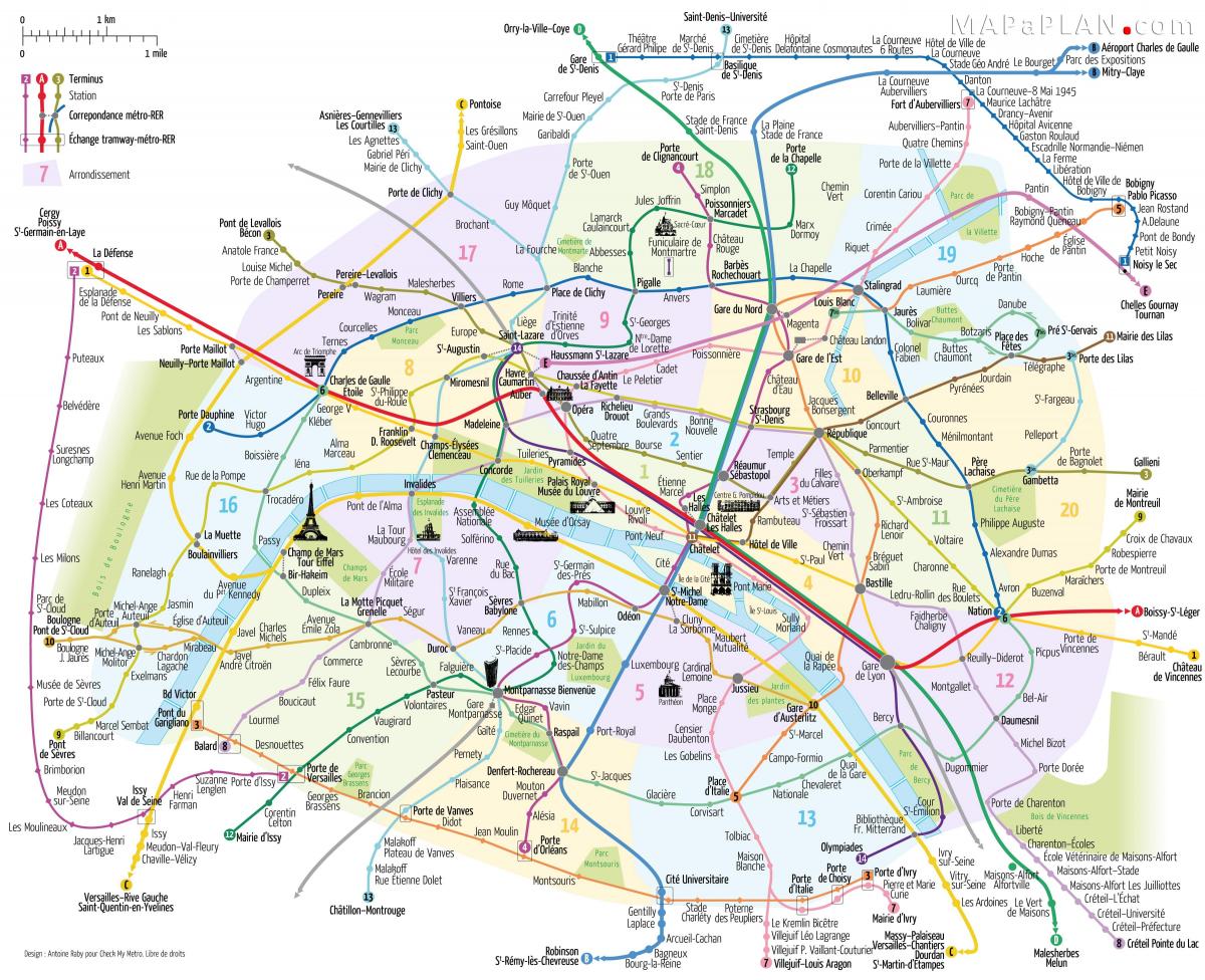 Bản đồ của Paris tàu điện ngầm