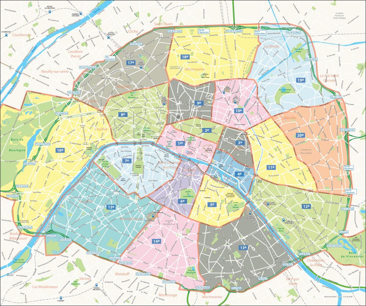 Bản đồ của quận của Paris