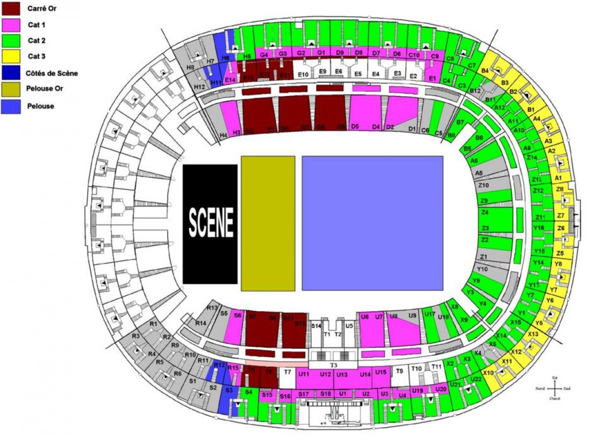 Bản đồ của Sân vận động de Pháp Buổi hòa nhạc