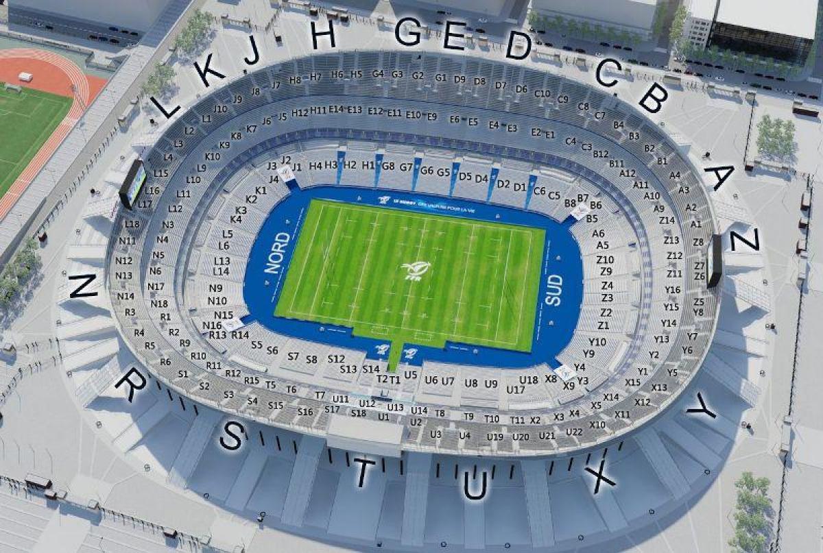 Bản đồ của Sân vận động de Pháp bóng bầu dục
