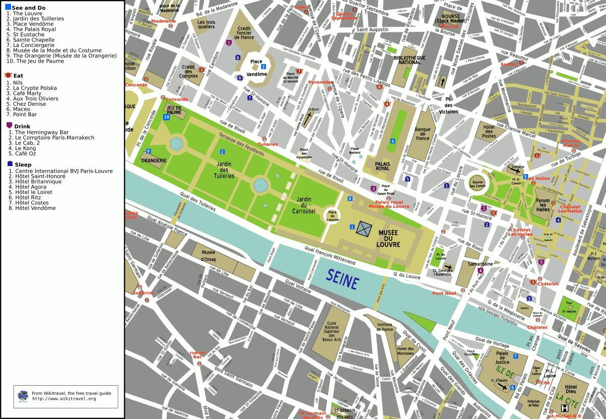 Bản đồ của quận 1 của Paris