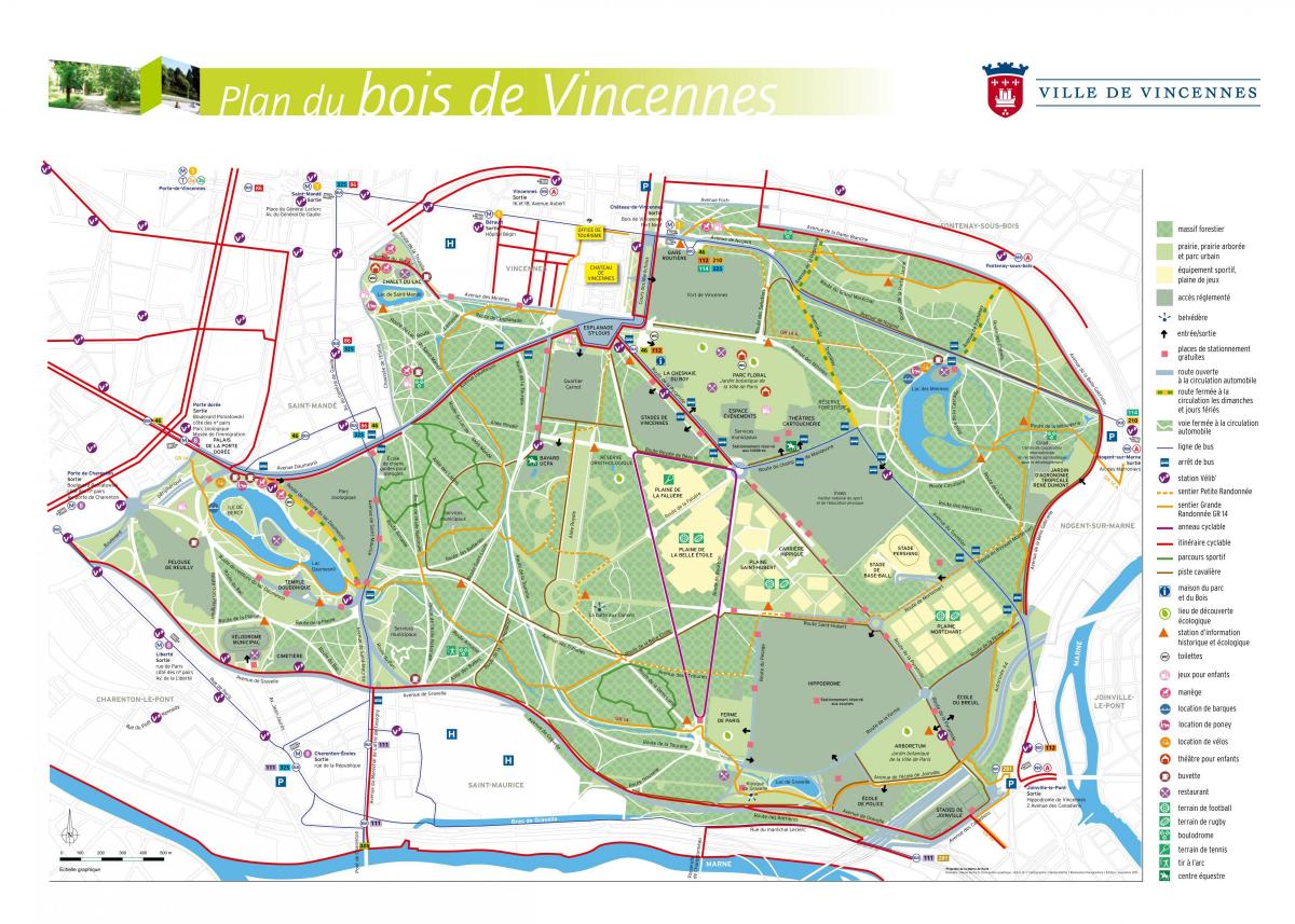 Bản đồ của Bois de Vincennes