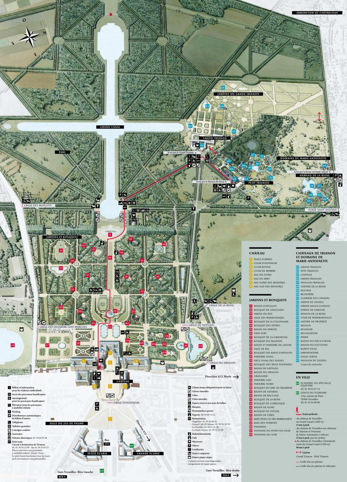 Bản đồ của Cung điện của Versailles