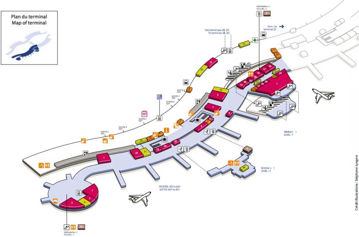 Bản đồ của GA sân bay, ga 2A