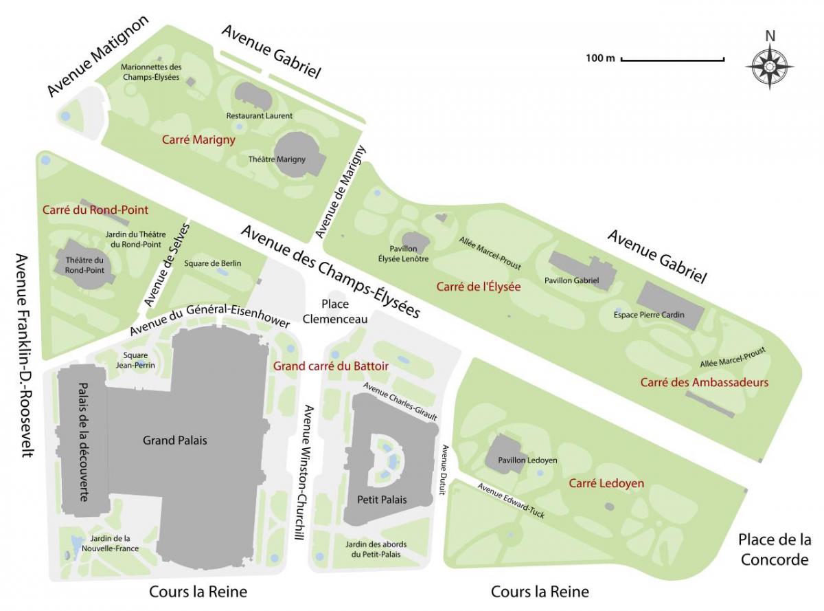 Bản đồ của Jardin des Champs-Elysees
