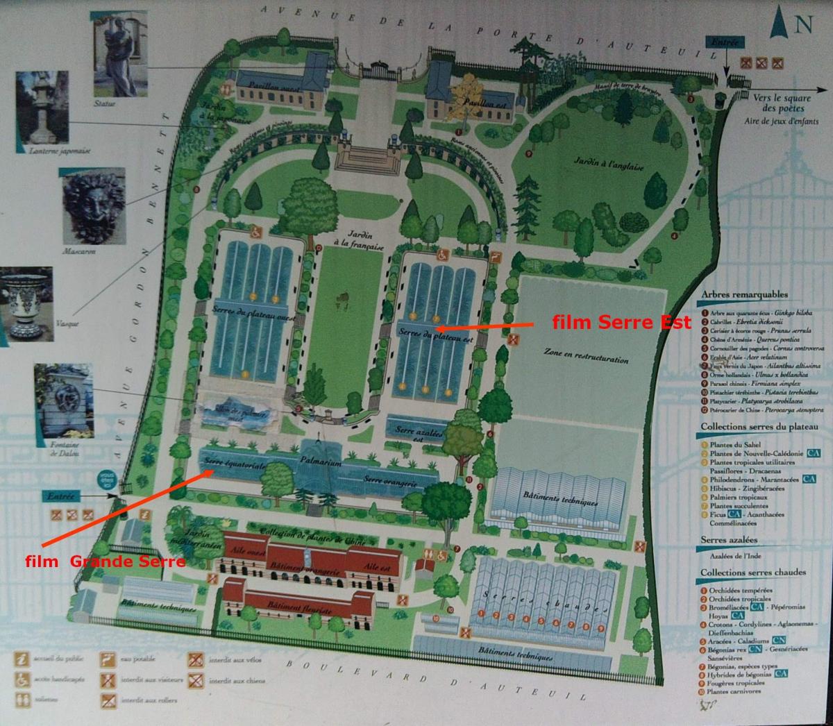 Bản đồ của Jardin des Tỏ d Auteuil