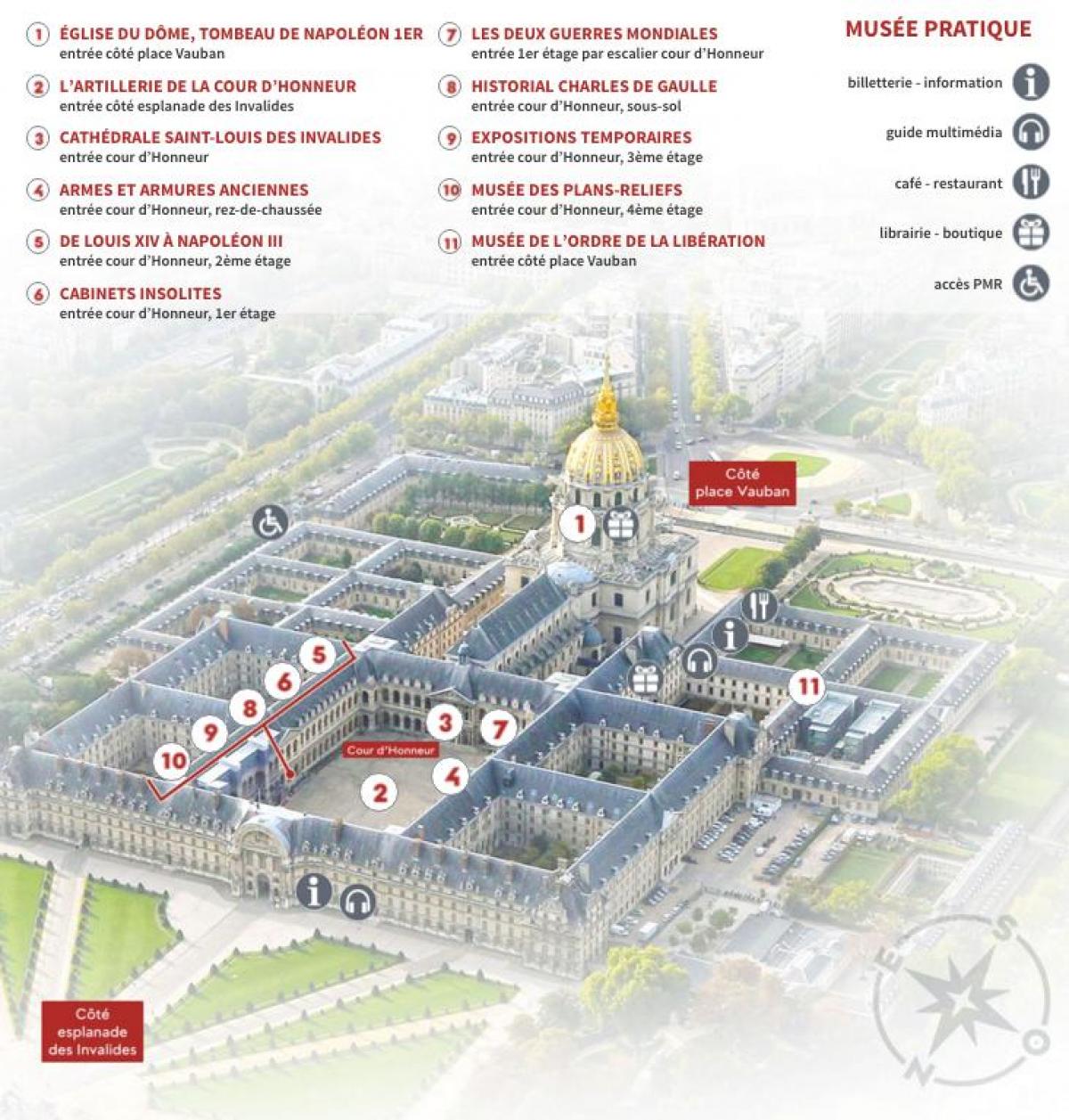Bản đồ của Khách sạn des Invalides