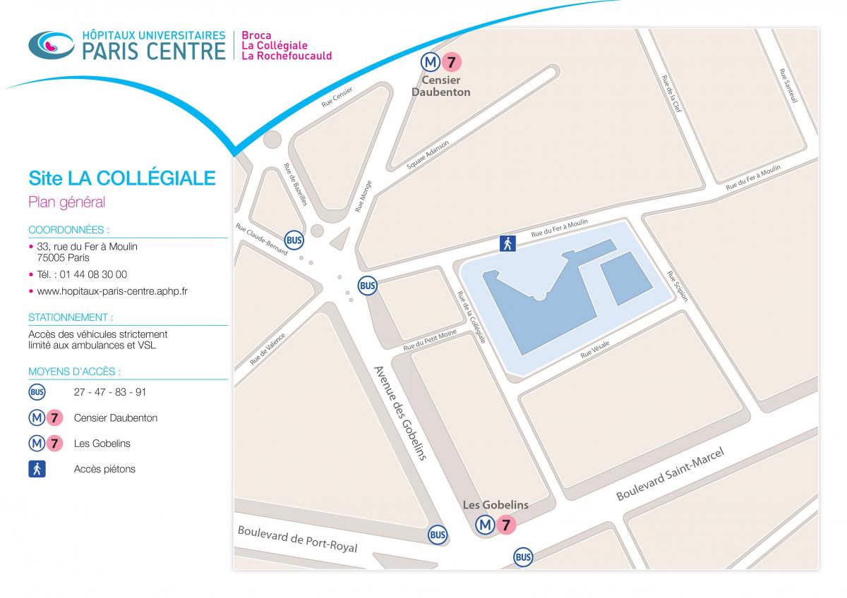 Bản đồ của La Collégiale bệnh viện