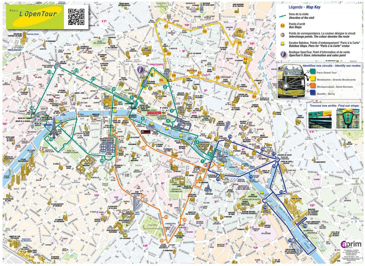 Bản đồ của tour du lịch Paris