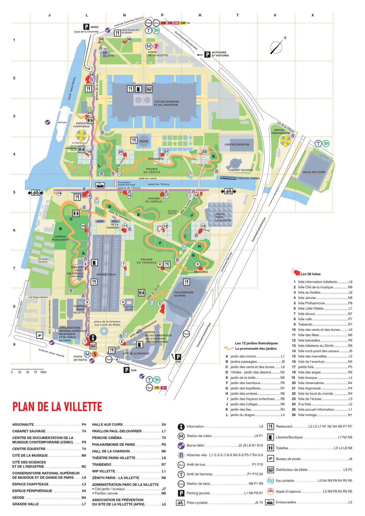 Bản đồ của Parc de la thành phố