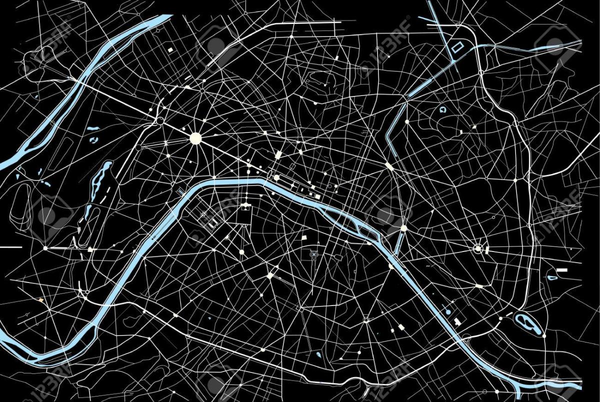 Bản đồ của Paris Đen và Trắng