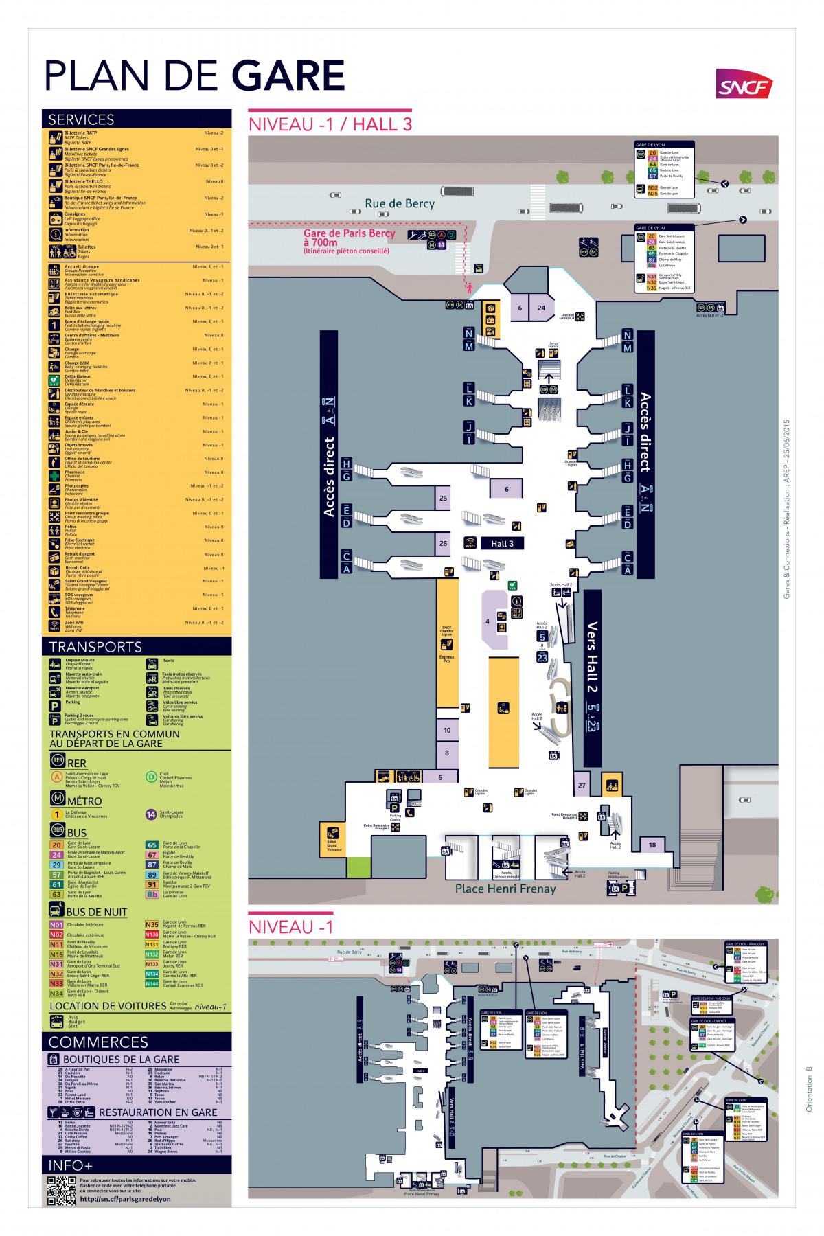 Bản đồ của Paris-Gare de Lyon Hall 3
