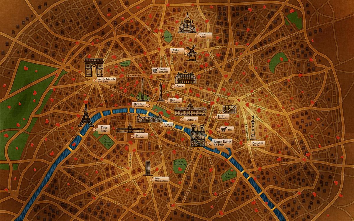 Bản đồ của Paris nền
