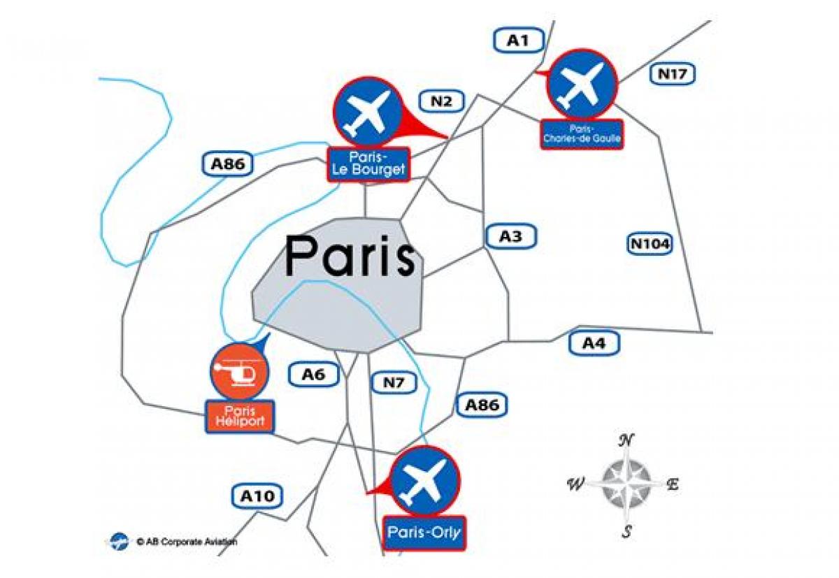 Bản đồ của sân bay Paris