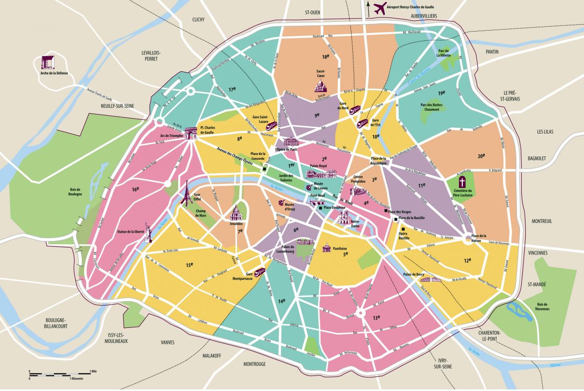 Bản đồ của Paris trong thành