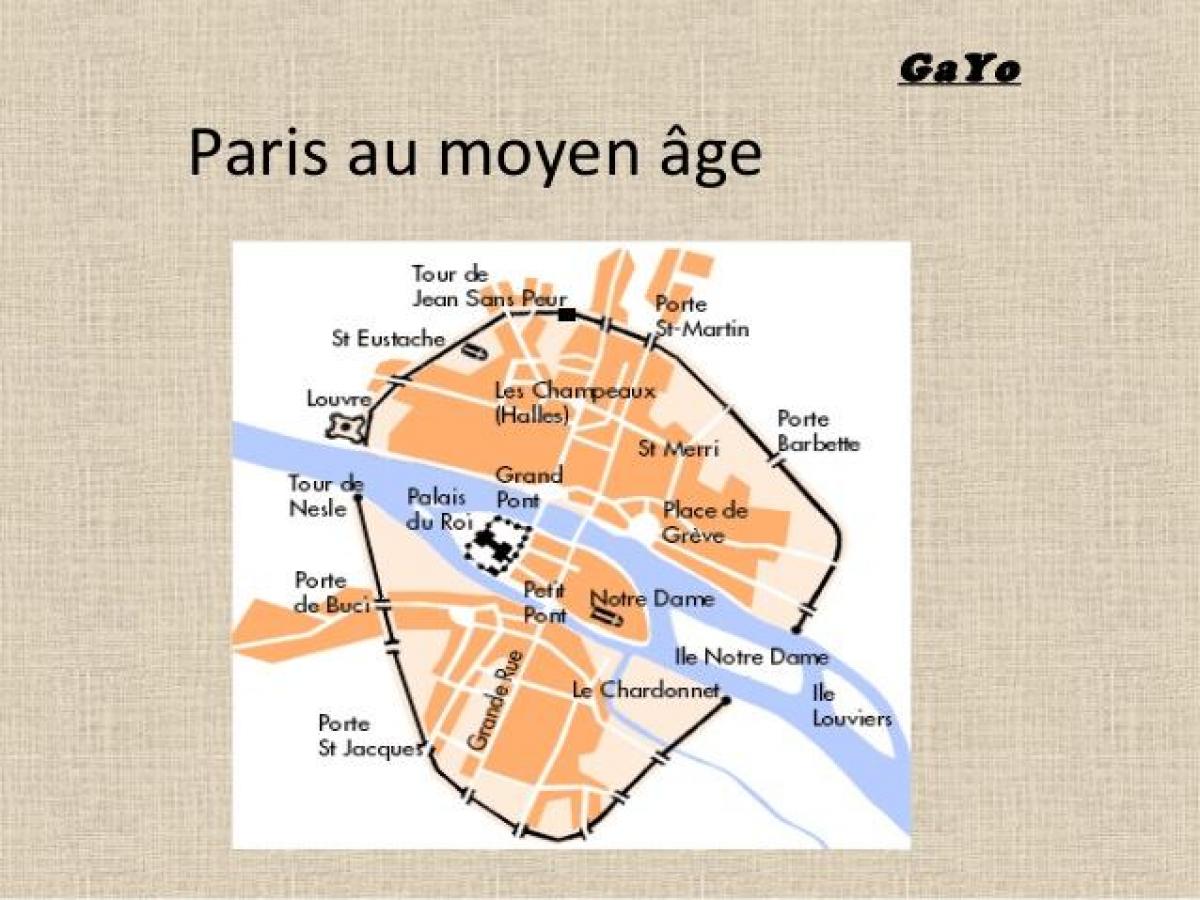Bản đồ của Paris trong thời Trung Cổ