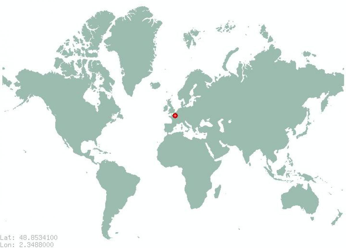 Bản đồ của paris trên bản đồ thế Giới