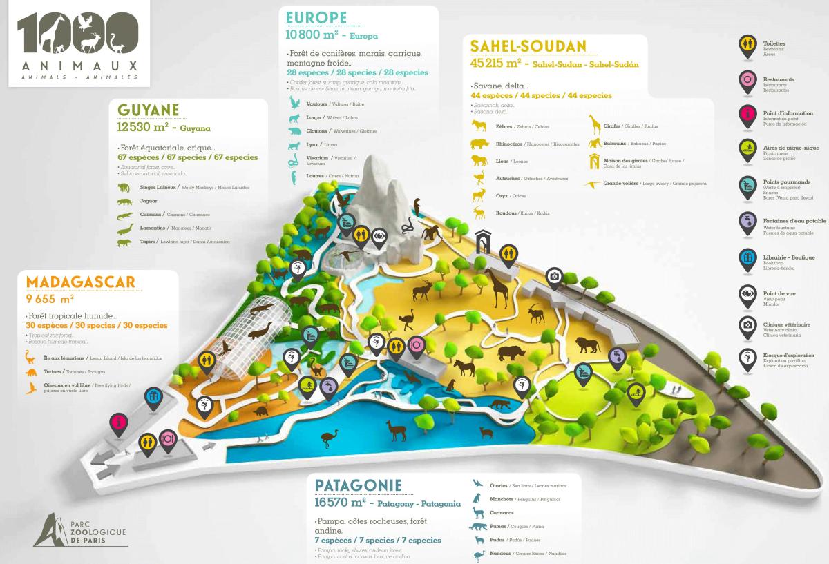 Bản đồ của Paris vườn bách thú