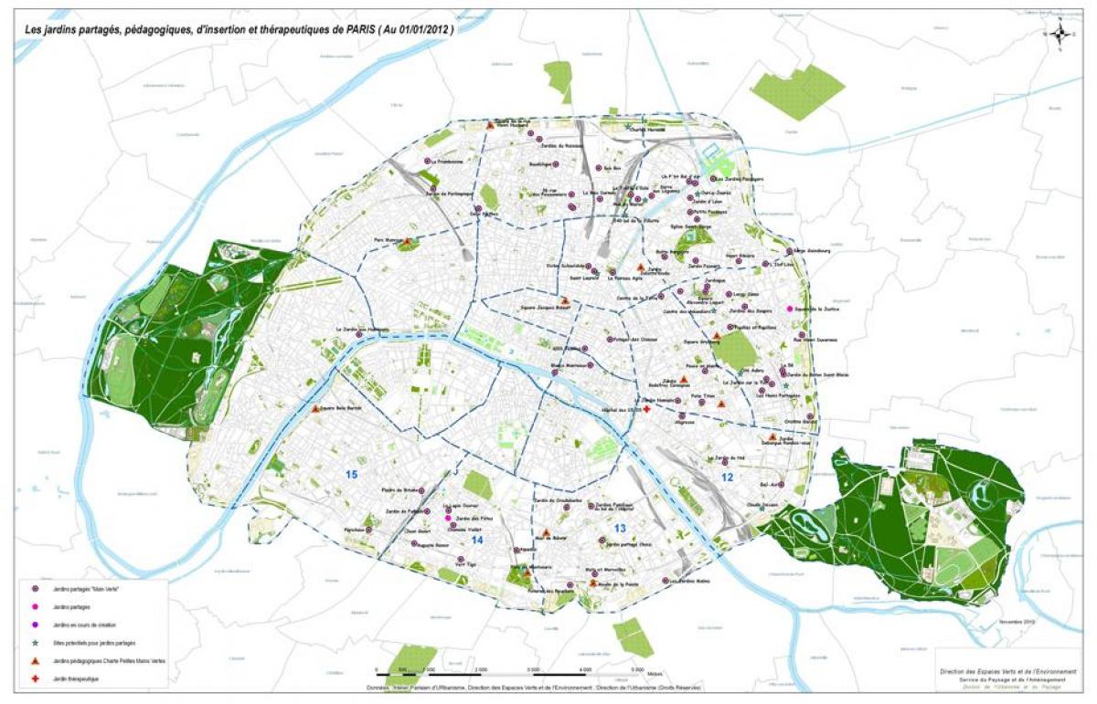 Bản đồ của Đường paris khu vườn