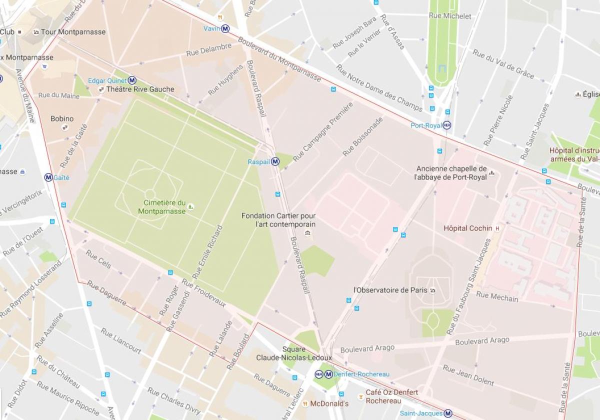 Bản đồ của Quận Montparnasse