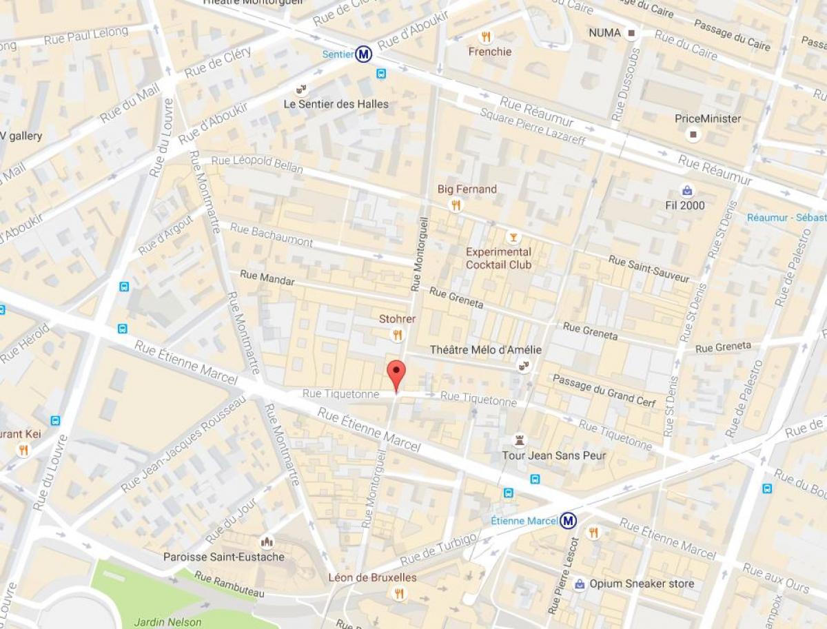 Bản đồ của Đường rue Montorgueil
