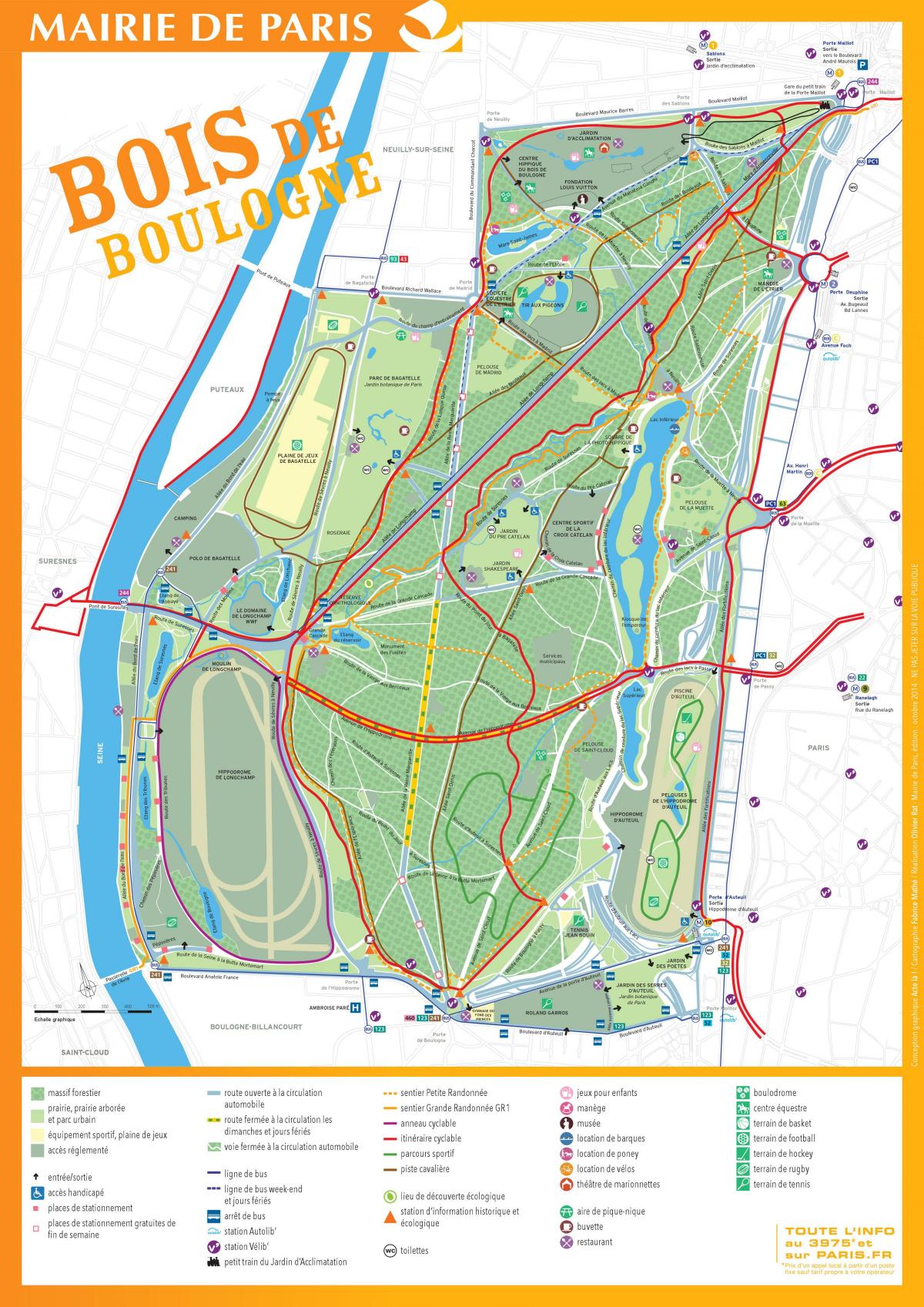 Bản đồ của Khu rừng Boulogne
