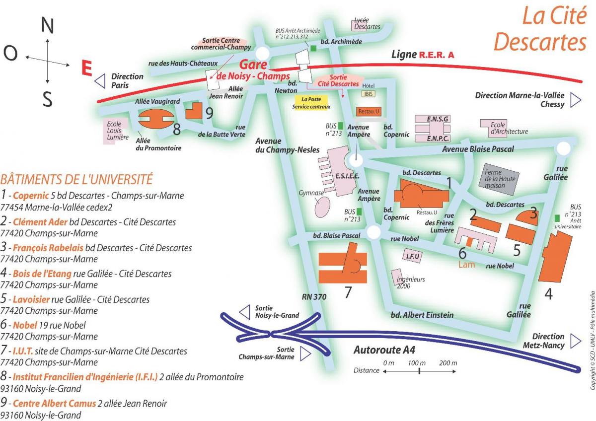 Bản đồ của đại học Paris Descartes