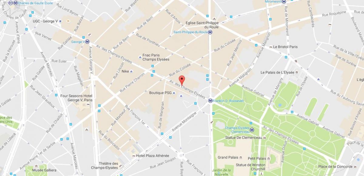 Bản đồ của đại Lộ Champs-Elysees