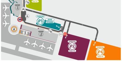 Bản đồ của sân bay Beauvais bãi đậu xe