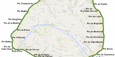 Bản đồ của cổng thành Phố của Paris