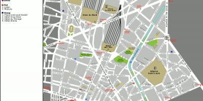 Bản đồ của quận 10 của Paris