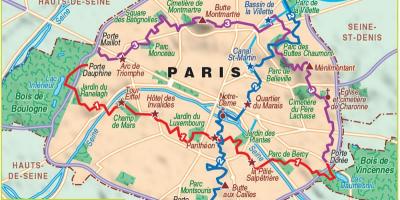 Bản đồ của Paris leo núi