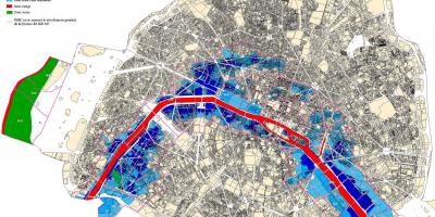 Bản đồ của Paris lũ lụt