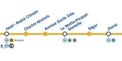 Bản đồ của Paris đường tàu điện ngầm 10