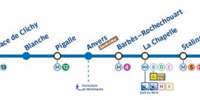 Bản đồ của Paris đường tàu điện ngầm 2