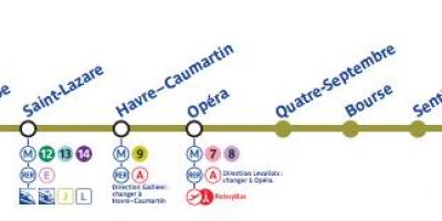 Bản đồ của Paris đường tàu điện ngầm 3