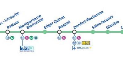 Bản đồ của Paris đường tàu điện ngầm 6