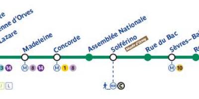 Bản đồ của Paris đường tàu điện ngầm 12