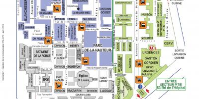 Bản đồ của Pitie Salpetriere bệnh viện