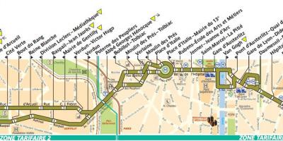 Bản đồ của xe buýt Paris dòng 57