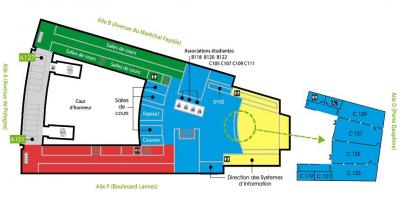 Bản đồ của đại học Dauphine - tầng 1